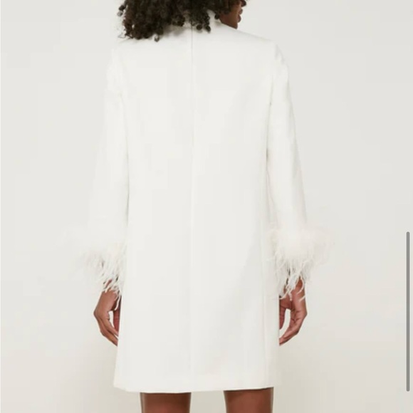 Perfect for Brides! Tuckernuck Elegant White Feather Trim Dress - Picture 2 of 6